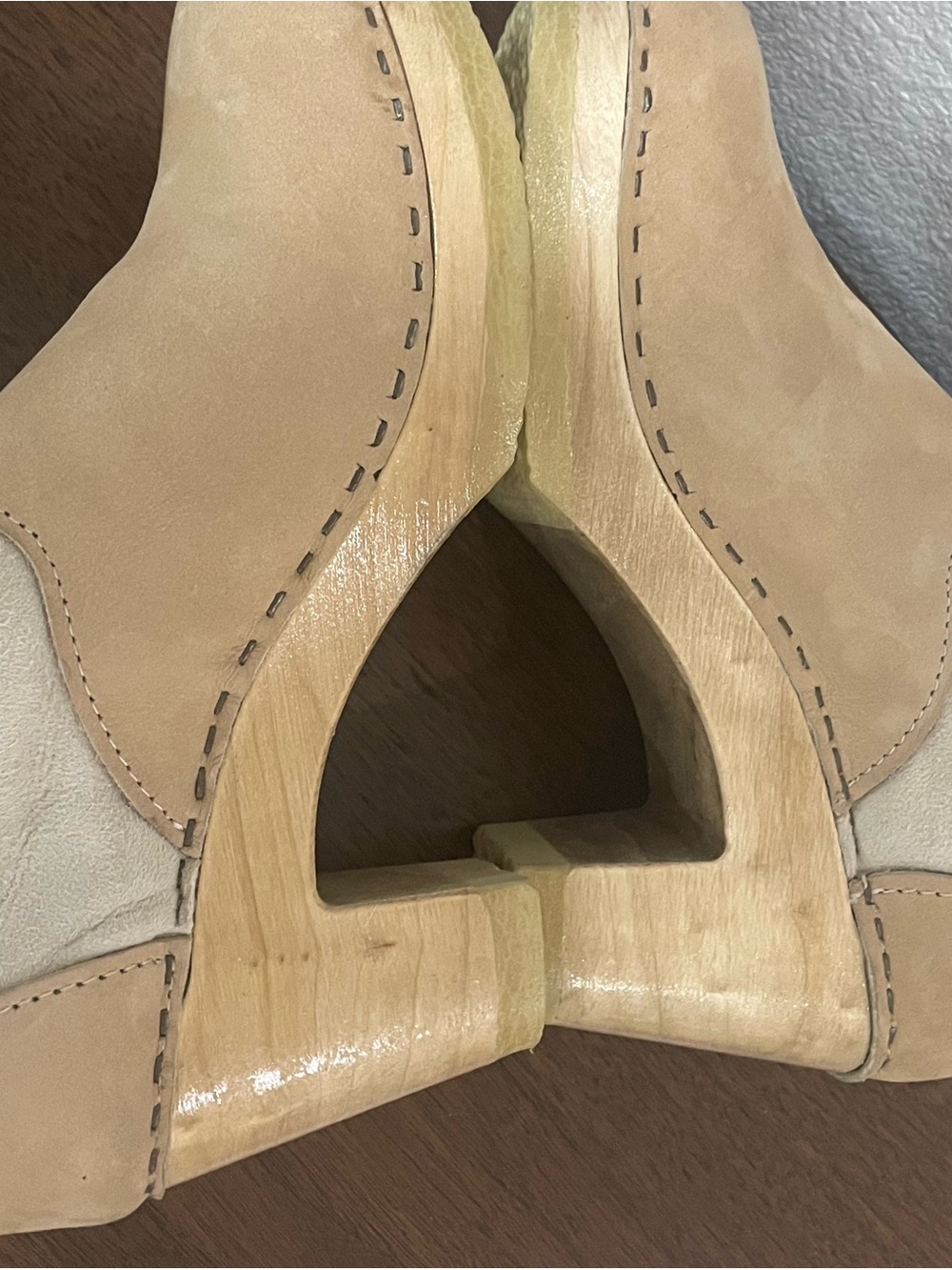 LUXURY Chunky Clog platform stacked boots suede quiet luxury, size 7, MSRP $430 - Picture 13 of 15